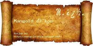 Mangold Ákos névjegykártya